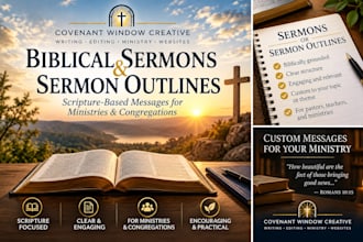 write a biblical sermon or sermon outline for your ministry