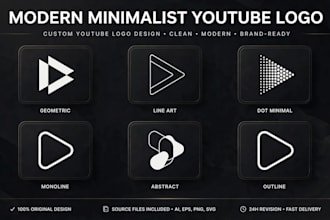 design modern minimalist youtube logo and channel branding