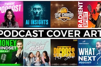 design podcast cover art and podcast logo