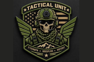 design unique patch, military tactical, badge logo