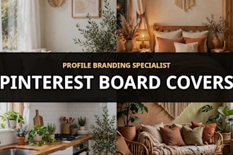 design pinterest board covers and profile branding for home decor