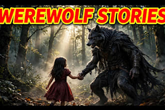 designs werewolf  horror thumnails in 1 hour