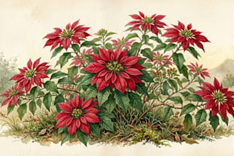 draw botanical watercolor illustration and realistic floral art