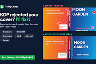 fix your KDP rejected paperback cover or interior to pass print specs