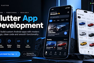 develop a custom flutter mobile app with modern UI