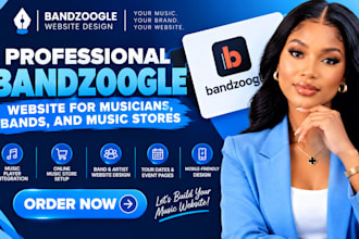create a professional bandzoogle website for musicians, bands, and music stores