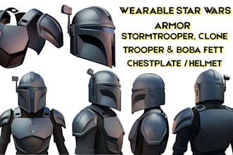 design star wars helmet, 3d shoulder pads, cosplay armor props for 3d printing