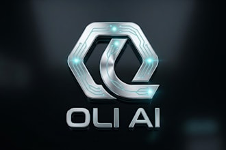 design modern 3d tech ai and metallic logo