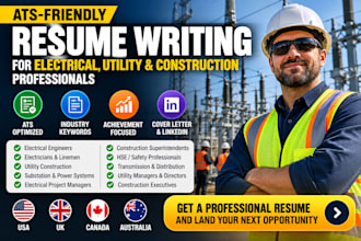 write electrical utility senior construction project management, lineman resume