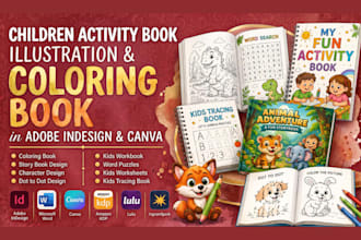 design children workbook, study guide, activity book, worksheet, coloring book