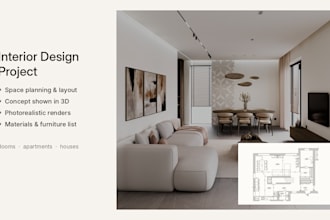 design your room or apartment interior with layout and 3d renders