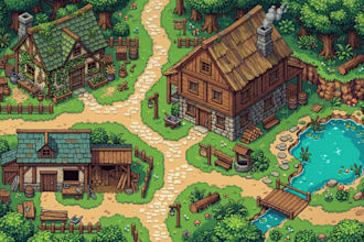 create pixel art tileset tilemap top down rpg maker environment assets autotiles