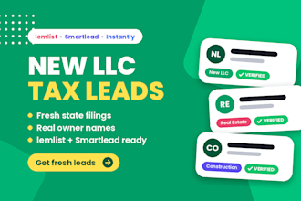 tax leads bookkeeping leads llc leads new business list lemlist smartlead