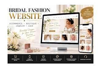 do bridal fashion website ecommerce clothing store boutique jewelry hair website