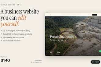 develop a modern nextjs business website with an easy cms