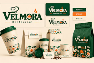 design restaurant branding, logo, menu, bakery, food packaging brand identity