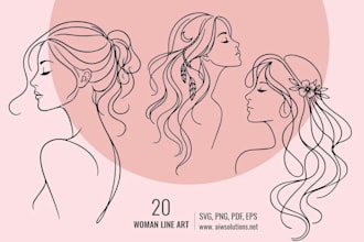design a minimalist line art , continuous line drawing, and line art logo