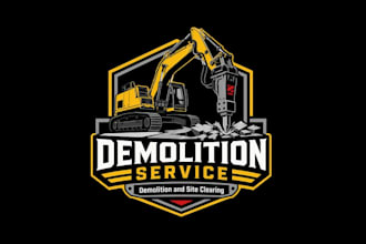 design a excavator, tools, construction, remodeling logo