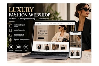 design luxury fashion webshop, luxury ecommerce clothing store boutique website