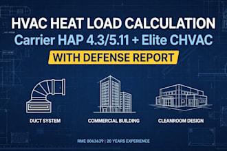 do hvac heat load using carrier hap and chvac elite with defense report