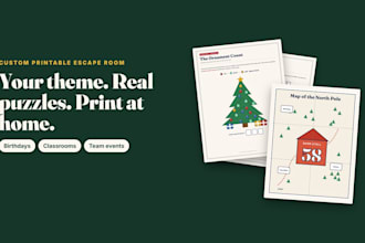 create a custom printable escape room game for kids and parties