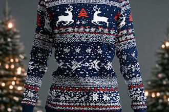 create ugly christmas sweater and sweatshirt design