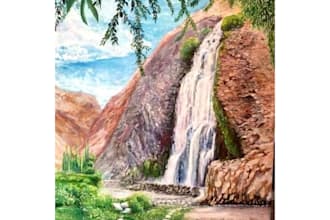 create a stunning realistic landscape oil painting on canvas