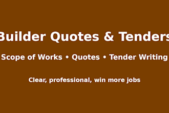 write professional builder quotes, scopes of works and tender responses