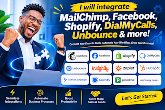 integrate mailchimp facebook shopify dialmycalls unbounce insightly