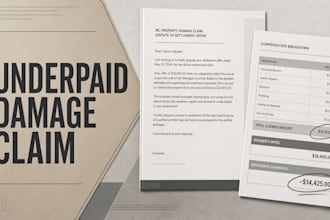 write a legal dispute letter for an underpaid property damage claim