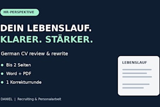rewrite and improve your german CV with an HR perspective