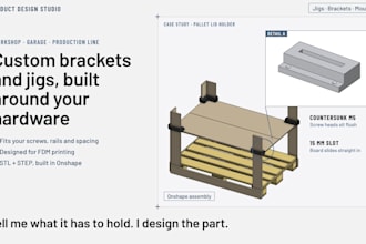 design 3d printable jigs, fixtures and brackets
