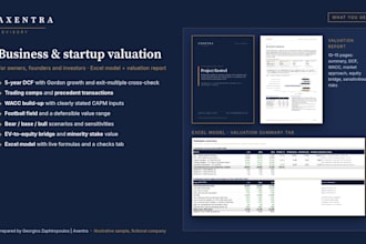 do a business valuation report with dcf and comparable companies