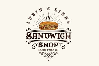 design sandwich hot dog shop restaurant logo