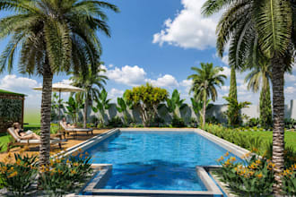 3d villa modeling and landscape design