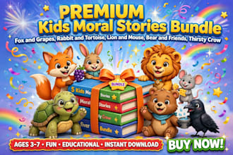 write children moral stories and kids story book with illustrations