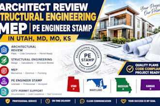 architect review structural engineering mep pe engineer stamp in utah MD mo ks