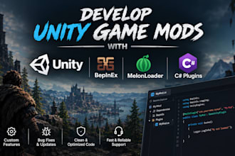 develop unity game mods with beplnex, melonloader and c sharp plugins