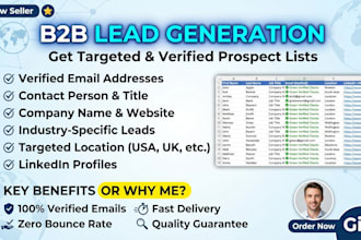 do b2b lead generation, web research, and email list building
