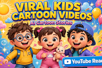 create viral 3d kids cartoon videos and stories for youtube