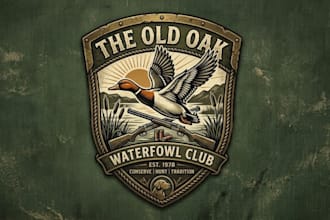 design unique duck logo for waterfowl hunting club