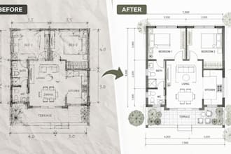 convert sketches and pdfs into clean autocad drawings