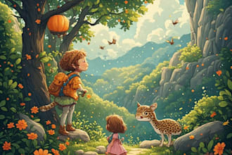illustrate fairy tales with magical children