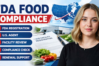 provide fda food facility registration and US agent compliance support