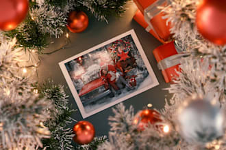 create amazing christmas card or invitation card design