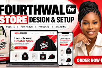 design fourthwall website, setup fourth wall store, fourthwall pod merch store