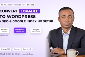 convert lovable website to seo friendly wordpress with google indexing setup
