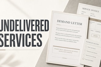 write a legal demand letter for services paid for but not delivered
