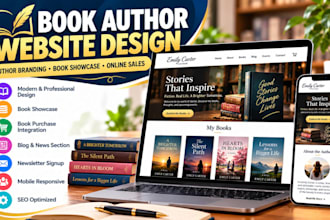 design author website, book writer website, and author portfolio, ebook website