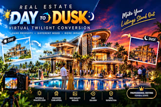 do real estate day to dusk and virtual twilight conversion